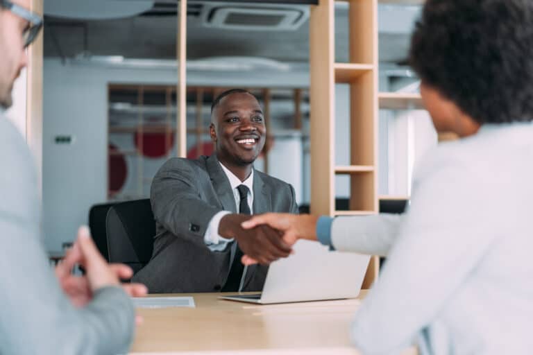 Young man going to a job interview after receiving career advice